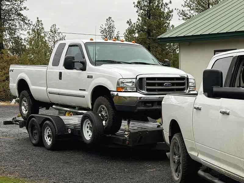 Successful vehicle recovery using Titan Trailer winch system in Spokane area